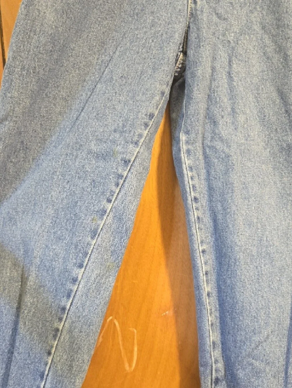 Light Wash Straight Leg Blue Denim Vintage 100 Cotton London Overalls Jumpsuit - Picture 12 of 12